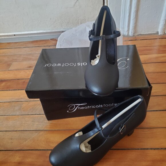 Black 2" Heel T-Strap Character Shoes NEW IN BOX - Picture 1 of 6